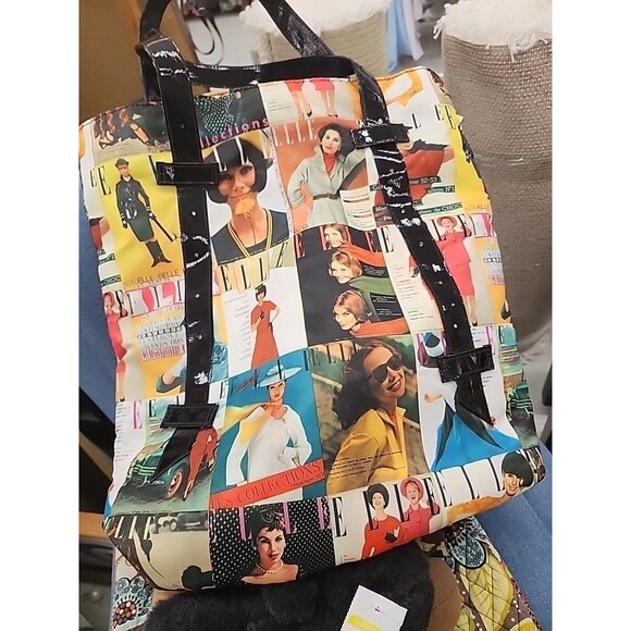 Handbags - Elle Magazine Retro Cover Girl Tote Shoulder Bag Purse Shopper Handbag